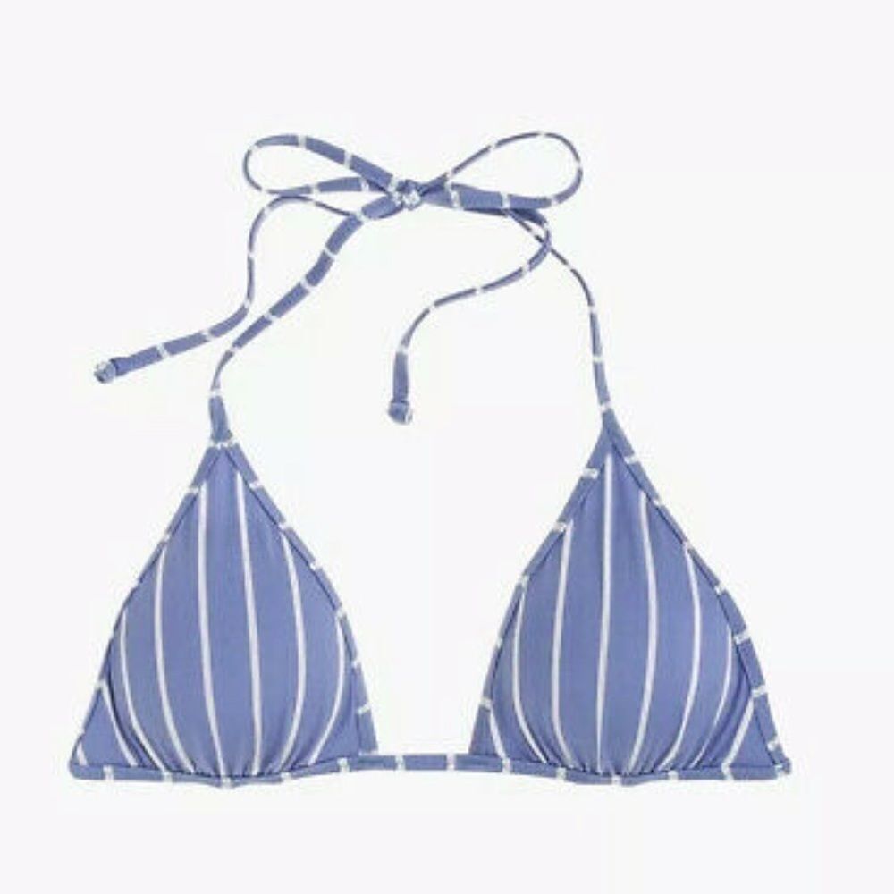J. Crew Playa Blue Striped Miami String Bikini Top